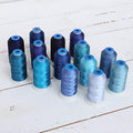 ThreadArt Poly Embroidery Thread Set, 1000M, 14 Cone Blue Color Builder - color: BLUE COLOR BUILDER