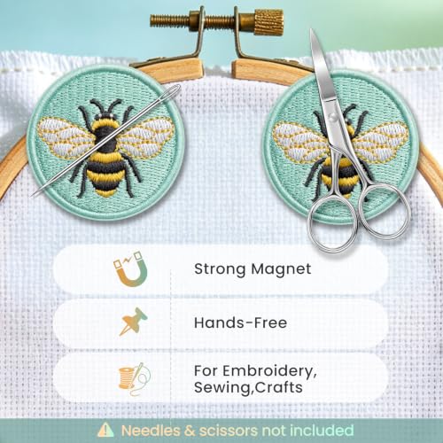 DELLAN 2-Pack Magnetic Needle Minder, Cute Bee Needle Holder - color: Bee&Bee