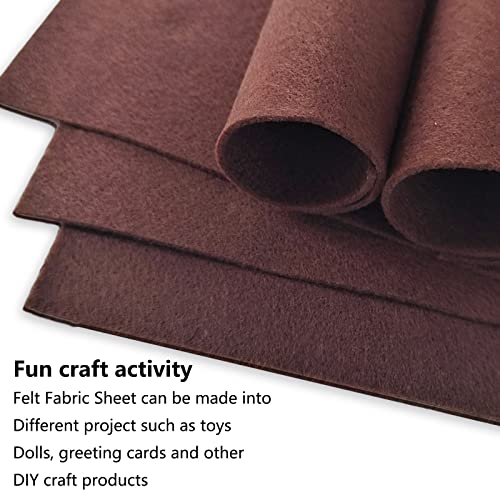 Jtnohx Soft Felt Fabric Flexible Craft Felt Sheets Dark Brown 6" 20Pcs - color: Dark Brown