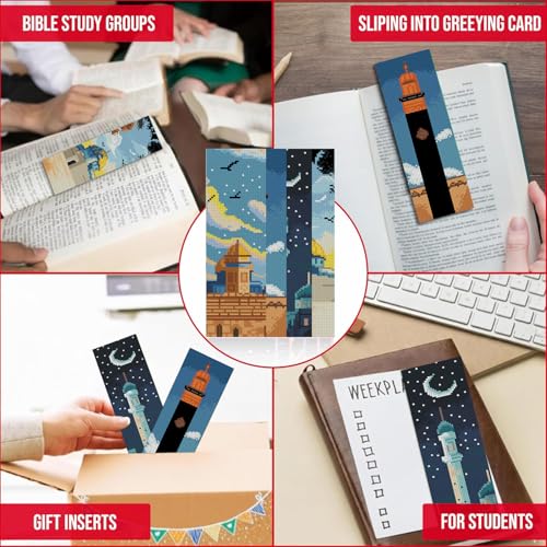 VIGEGU 4 Pack Religion Cross Stitch Bookmark Kits for Adult Beginners - color: Religion Cross Stitch Bookmark