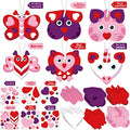 Tatuo 30 Set Valentine's Day DIY Craft Kit Hanging Ornament Classroom Decorations Valentines Cutouts Stickers Crafts for Game Activity Home Party Supplies