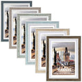 Daofary 4x6 Picture Frame Set of 6, Rustic Farmhouse Photo Frame, Display 3.5x5 with Mat or 4x6 Without Mat for Decorative on Wall Hanging and Tabletop Placement - size: 4 x 6