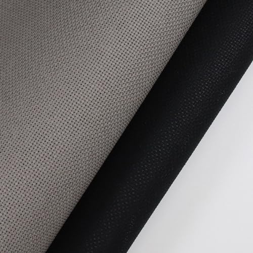 KCS 2 pc of 15" x 18"(38cmx45cm) Counted Cross Stitch Cotton Aida Cloth Needlework Fabric Box (Dark Grey+Black,18CT) - color: Dark Grey+black, size: 18CT