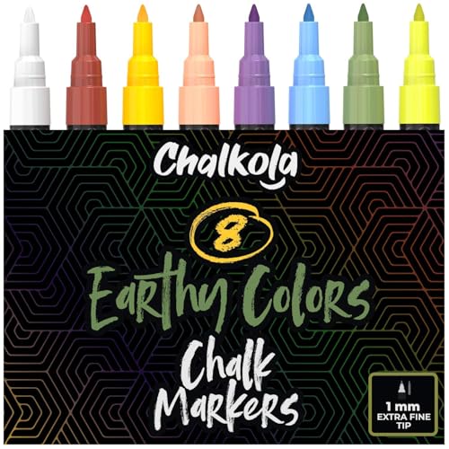 Chalkola 8 Liquid Chalk Markers, 1mm Extra Fine Tip for Chalkboard Signs - size: Extra Fine Tip - 1mm