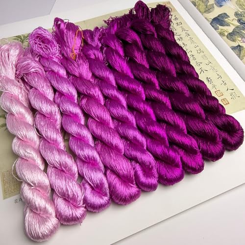 100% Mulberry Silk Embroidery Thread 9 Colors 110m Each (38) - color: 38