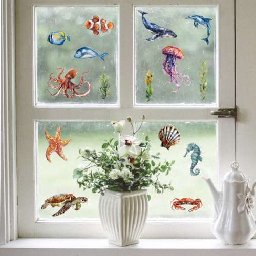 Peacoblue Undersea World Rub On Transfers for Furniture Craft 6"x12" - style: Undersea World