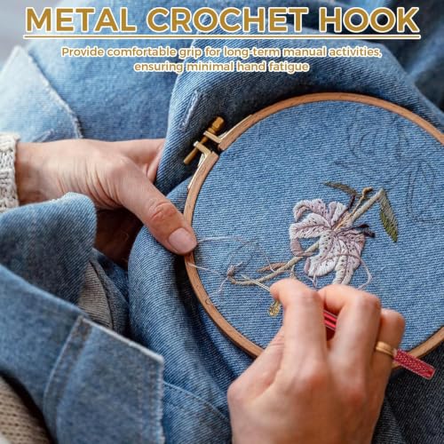 Bead Embroidery Kit, 3 Tambour Hooks + 9 Needles for Beading/Sequin/Knitting