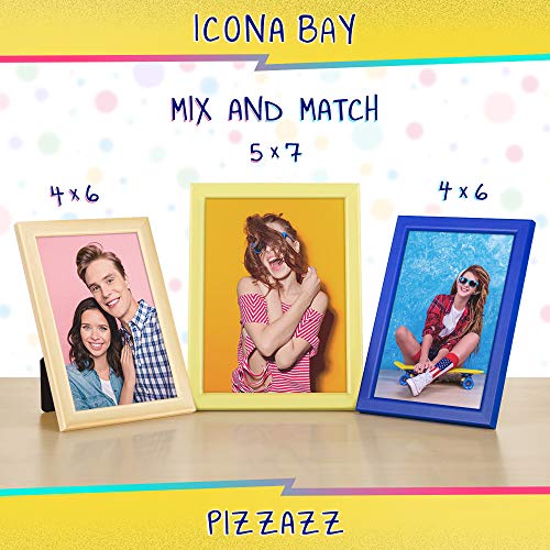 Icona Bay 4x6 Blue Picture Frame - Solid Wood, Pizzazz Collection - color: Blue, size: 4x6