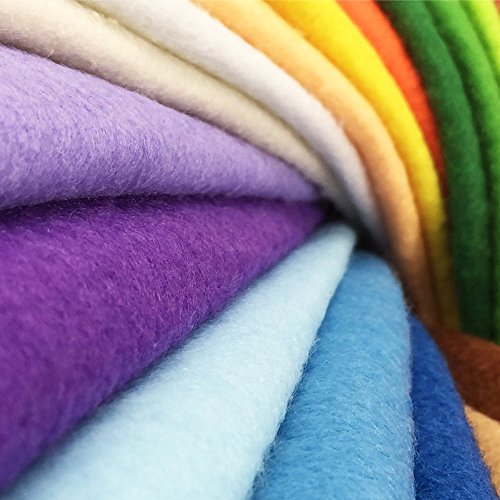 24pcs Thick 1.4mm Soft Felt Fabric Sheet Assorted Color Felt Pack DIY Craft Sewing Squares Nonwoven Patchwork (30 * 30cm) - size: 30*30cm