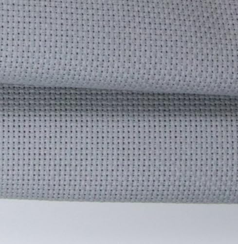 KCS 59" x one Yard (93cmx149cm) 18 Count Cotton Aida Cloth Cross Stitch Fabric (Light Grey) - color: Light Grey