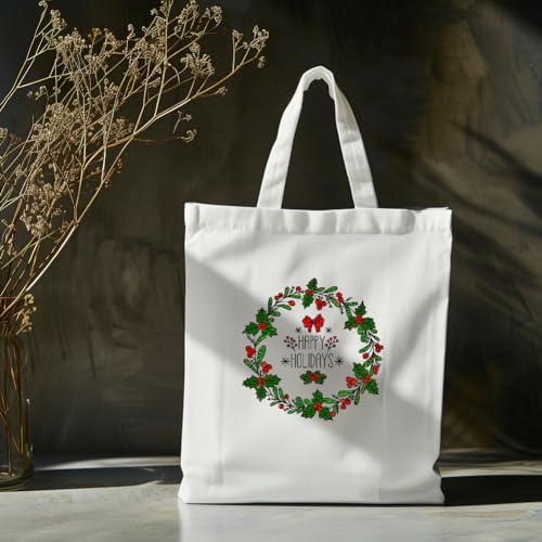 GLOBLELAND 4 Sheets Christmas Wreath Water Soluble Embroidery Pattern - color: Christmas Wreath