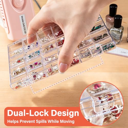 Noverlife 24 Grids Clear Plastic Organizer Box with Fixed Dviders, Acrylic - size: 24 Grids - 1 Pack