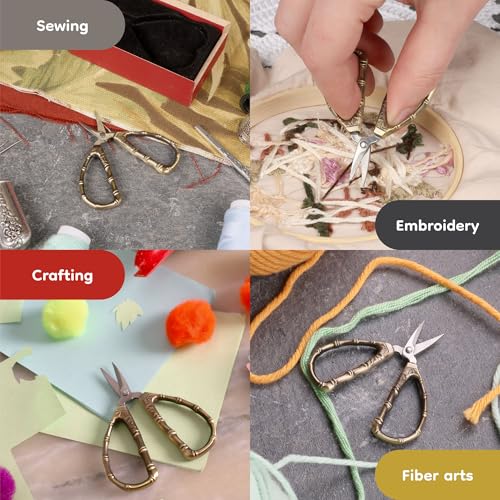 JubileeYarn Bamboo Stalk Embroidery Craft Scissors - Extra Small - 1 Pair - color: X-small