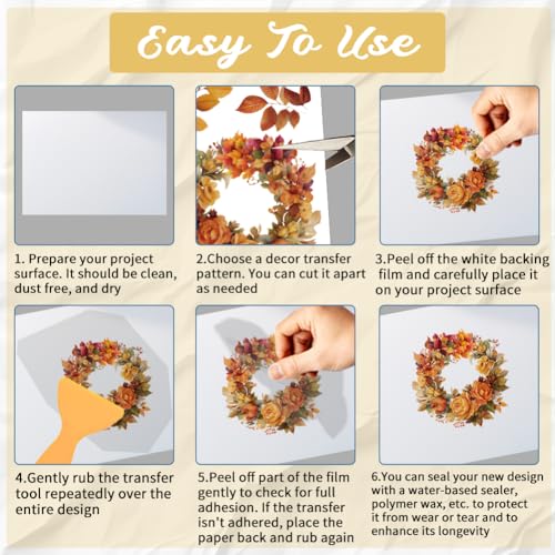3 Sheets Autumn Rub on Transfers for Crafts, 12×6in - style: Fall Maple Leaves