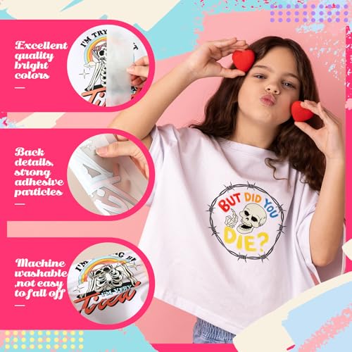 Tellingyou 36 Sheets Iron on Transfers Patches Dtf Ready to Press Vinyl Iron on Patch Embroidered Applique for T Shirt Jacket Pillow Covers Backpack Hoodies DIY Decorations (Funny Style) - style: Funny Style