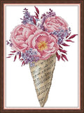 CaptainCrafts Cross Stitch Kits for Adults Stamped 11CT Flower Pattern - color: Note Bouquet Peony Flower, style: Stamped 11CT