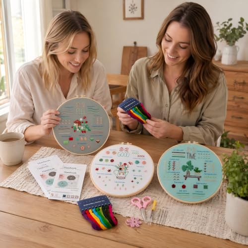 QIZUOLIFE Embroidery Kits for Adults, Water Soluble Embroidery Patterns
