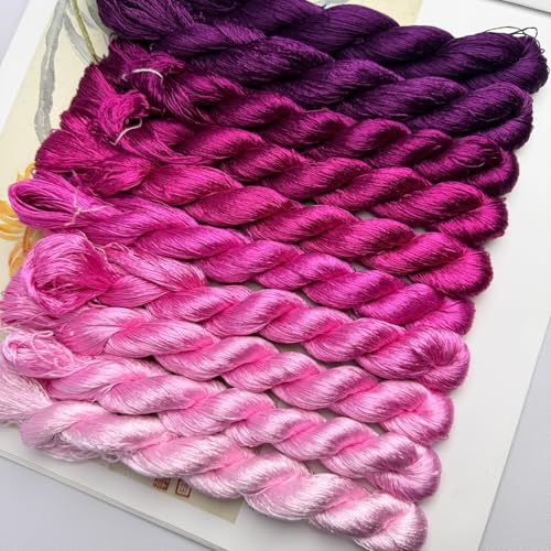 100% Mulberry Silk Embroidery Thread 10 Colors 110m Each (25) - color: 25