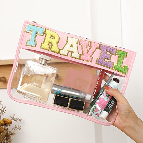 DYSHAYEN Clear Snacks Bag for Travel - color: Pink-Travel