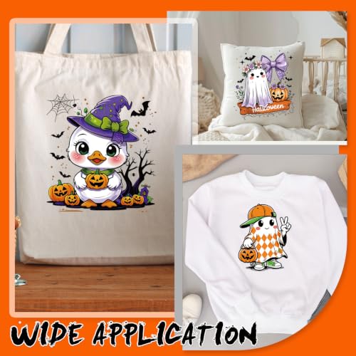 Dazoratix Halloween Iron on Transfers - 20 Sheets Funny Ghost DTF Ready to Press Cute Boo Heat Patches Spooky Pumpkin Stickers Vinyl Decal for T Shirts Clothes Hoodies Pillow Bag DIY Crafts Decoration - style: Halloween