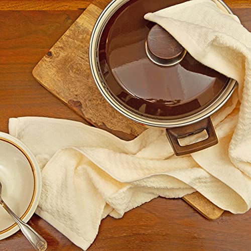 COTTON CRAFT Amazing Kitchen Towel - 12 Pack 100% Cotton Waffle Terry Towel - color: Ivory, size: 12 Pack