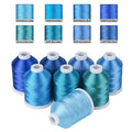 Simthread 8 Shades 550Yds Each 40WT Polyester Embroidery Thread Blue Set - color: 550YBlueMadeira