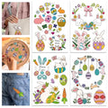 GLOBLELAND 4 Sheets Easter Bunny Colorful Water Soluble Hand Sewing Stabilizers Egg Garland Wash Away Embroidery Stabilizer Embroidery Stitch Practice for Embroidery Beginners Lovers