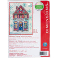 Dimensions 70-08988 Holiday Home Counted Cross Stitch Kit, 14 Count Ivory Aida, 5" x 7"