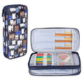 Teamoy Knitting Needles Organizer, Travel Crochet Hook Case, Blue Cats - color: Blue Cats
