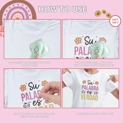 Spanish Bible Verse Iron on Transfers - 20Pcs Falueqg Dtf Transfers Ready to Press, Coloful Inspirational Saying Iron on Decal Patches, Cristianos Españoles Heat Stickers for DIY Tshirts Clothes - color: Spanish Bible Verse963