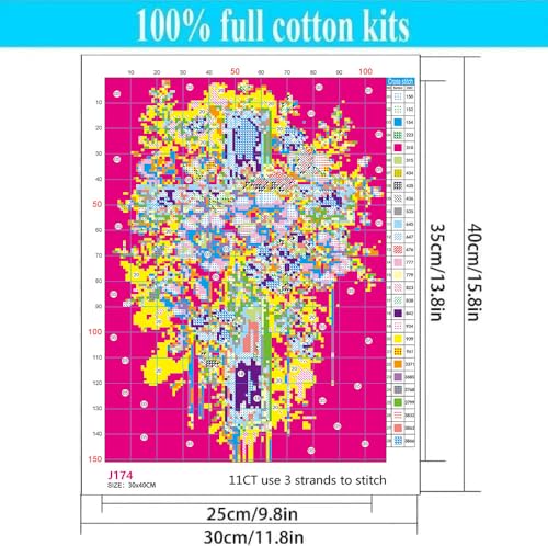 WUSARPLY Jesus Christ Stamped Cross Stitch Kits for Beginners Adults - color: J174