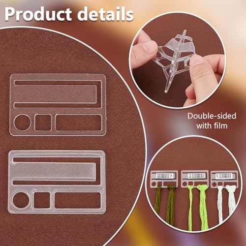 PH PandaHall Embroidery Floss Bobbins, 50pcs Floss Organizer Embroidery Thread Cards Clear Cross Stitch Thread Organizer Thread Holder Embroidery Cards for Sewing Storage Thread Organizer 1.2x1.9inch