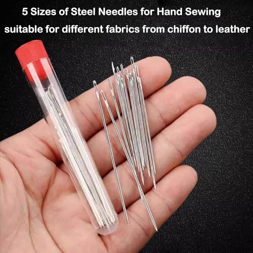 Big Eye Steel Sewing Needles Kit, 37PCS Stainless Steel Sewing Needles, Stainless Steel Hand Sewing Needles, Stainless SteelNeedles for Hand Sewing Kit, for Handcraft Lovers