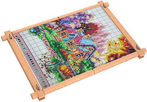 Beech Wood Tapestry Scroll Embroidery Frames, Needlepoint Cross Stitch Holder, Quilting Frames, Needlepoint Holder, Stitching Frame for Sewing, Cross Stitch, Embroidery Projects - style: 18" x 11"