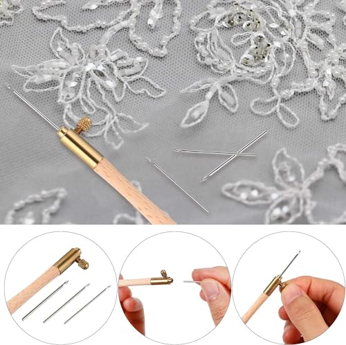 meekoo Tambour Hook with 3 Needles 70# 90# 100# Tambour Embroidery Kit(1)
