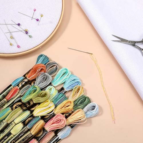 18 Pcs Friendship Bracelet String, Rainbow Embroidery Floss, Numbered Cross Stitch Thread for Bracelet Making Yarn, Craft Floss