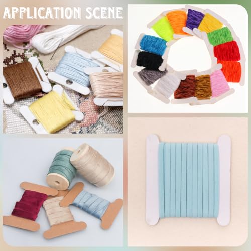 40Pcs White Embroidery Floss Cardboard Yarn Bobbins Organizer Paper Embroidery Cotton Thread Friendship Bracelet String Wrapping Cards Holder Bulk for Cross Stitch Thread Sewing Storage