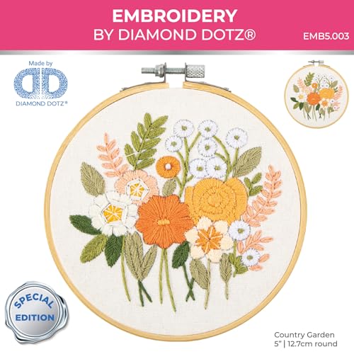 DIAMOND DOTZ Country Garden Embroidery Craft Kit for Adults, Beginners - color: Embroidery Country Garden
