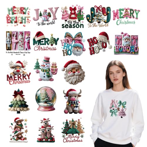 20Pcs Christmas Iron on Transfer Decal Dtf Transfers Ready to Press - color: Christmas254