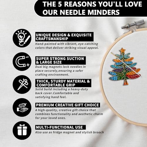 Magnetic Needle Minder Magnet Embroidery Accessories and Supplies Embroidery Needle Holder Cross Stitch Holder Needlework Supplies (Dragonfly Christmas Tree) - size: Dragonfly Christmas Tree