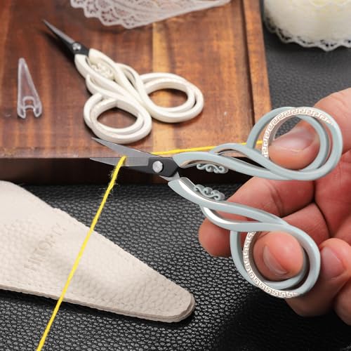Small Sharp Scissors, Precision Sewing Shears - color: Light Green