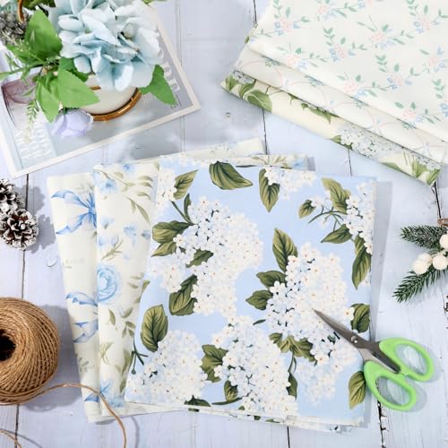 JarThenaAMCS 12 Pcs Hydrangea Cotton Fabric Bundles, 18 x 22 Inch - size: 18 x 22 inch