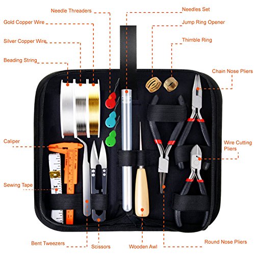 PAXCOO Jewelry Making Supplies Kit with Tools, Wires, Findings for Jewelry Repair and Beading (Pack of 2) - size: Small (Pack of 2)