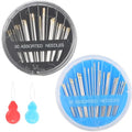 Eketirry 60pcs Premium Hand Sewing Needles，2 Pack 30-Count Assorted Needles for Sewing Repair, 6 Different Sizes Sewing Needles with 2 Threaders (Blue& Black,1) - style: Blue&Black