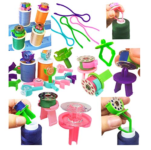 12 Piece Bobbin Holder Set for Sewing Machines - Bobbin Clamps for Organizing Threads and Avoiding Tangles
