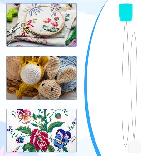 20 Pcs Punch Needle Threaders 7.87 Inch Long Threader for Embroidery Punch Needle Kit Stitching Sewing Accessories for Cross Stitch DIY Sewing Craft Work