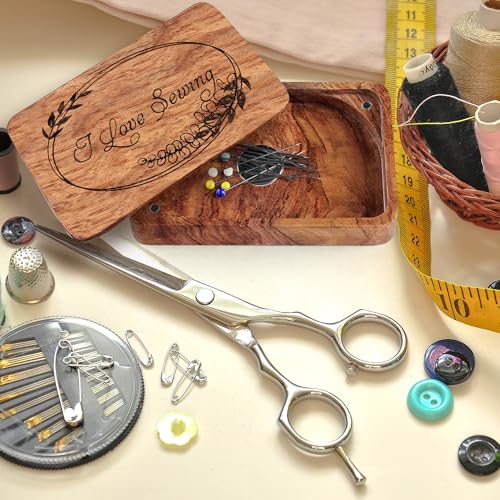 SAVINA Sewing Needle Storage Box - DIY Wooden Sewing Pins Organizer. Perfect For Quilters, Sewers, Tailors (1 Pieces)