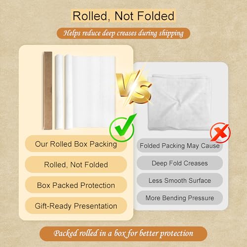 Kaitiaki 18 Mesh Needlepoint Canvas, 2 Pack 20 x 18 Inch Rolled Packaging with 5 Needles, 100% Cotton 18CT Blank Canvas Sheets, No-Fold Refill Needlepoint Fabric Set for DIY Embroidery Crafts - color: White 18mesh-20x18 in