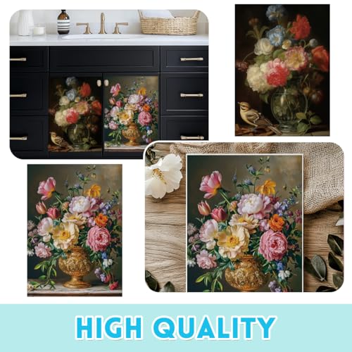 6 Sheets Large Flower Rub on Transfers for Furniture Vintage Floral Rub on Transfer Sticker for DIY Crafts Bird Iod Transfers Stickers for Wood Dresser Glass Window Decals Waterproof 6"x12" - style: Flowers and Birds