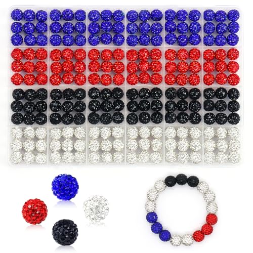 216 Pcs 10mm Clay Rhinestone Beads, Glitter Sparkle Baseball Beads, Shiny Disco Ball Design Beads for Jewelry Making, Craft Supplies for Adult Bracelets Necklaces Earrings Decoration (Kit 3) - color: Kit 3